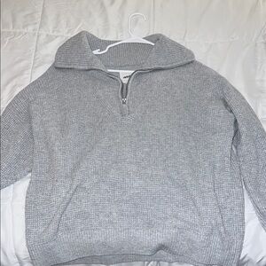 Gray Crew Neck Sweater with Relaxed Fit